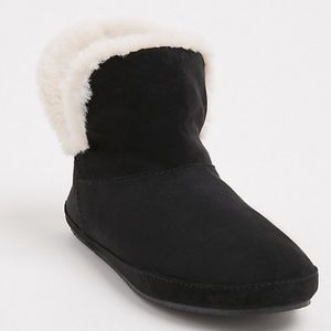 FAUX SUEDE & FUR BOOTIE SLIPPER